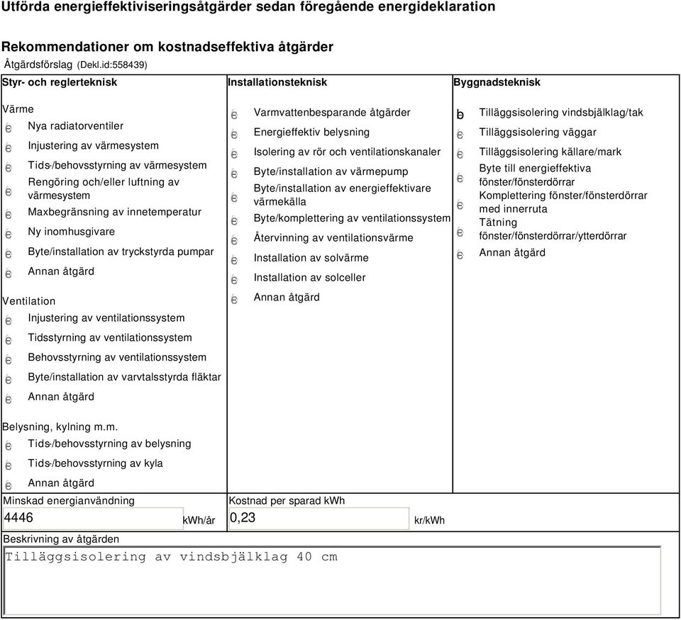 åtgärder Åtgärdsförslag (Dekl.