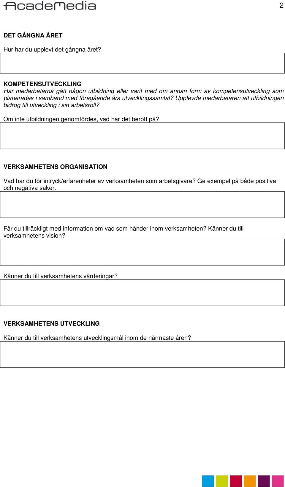 Upplevde medarbetaren att utbildningen bidrog till utveckling i sin arbetsroll? Om inte utbildningen genomfördes, vad har det berott på?