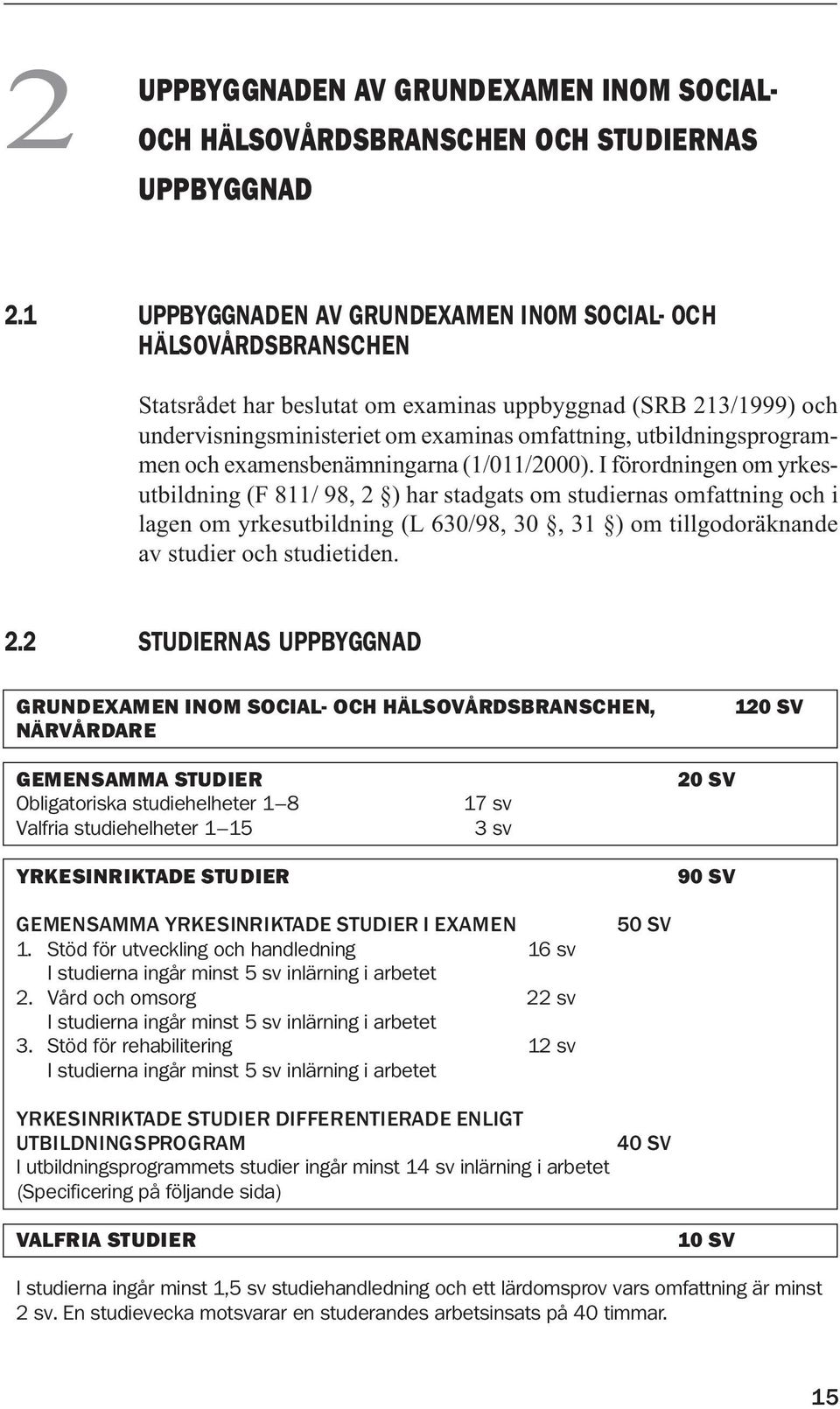 utbildningsprogrammen och examensbenämningarna (1/011/2000).