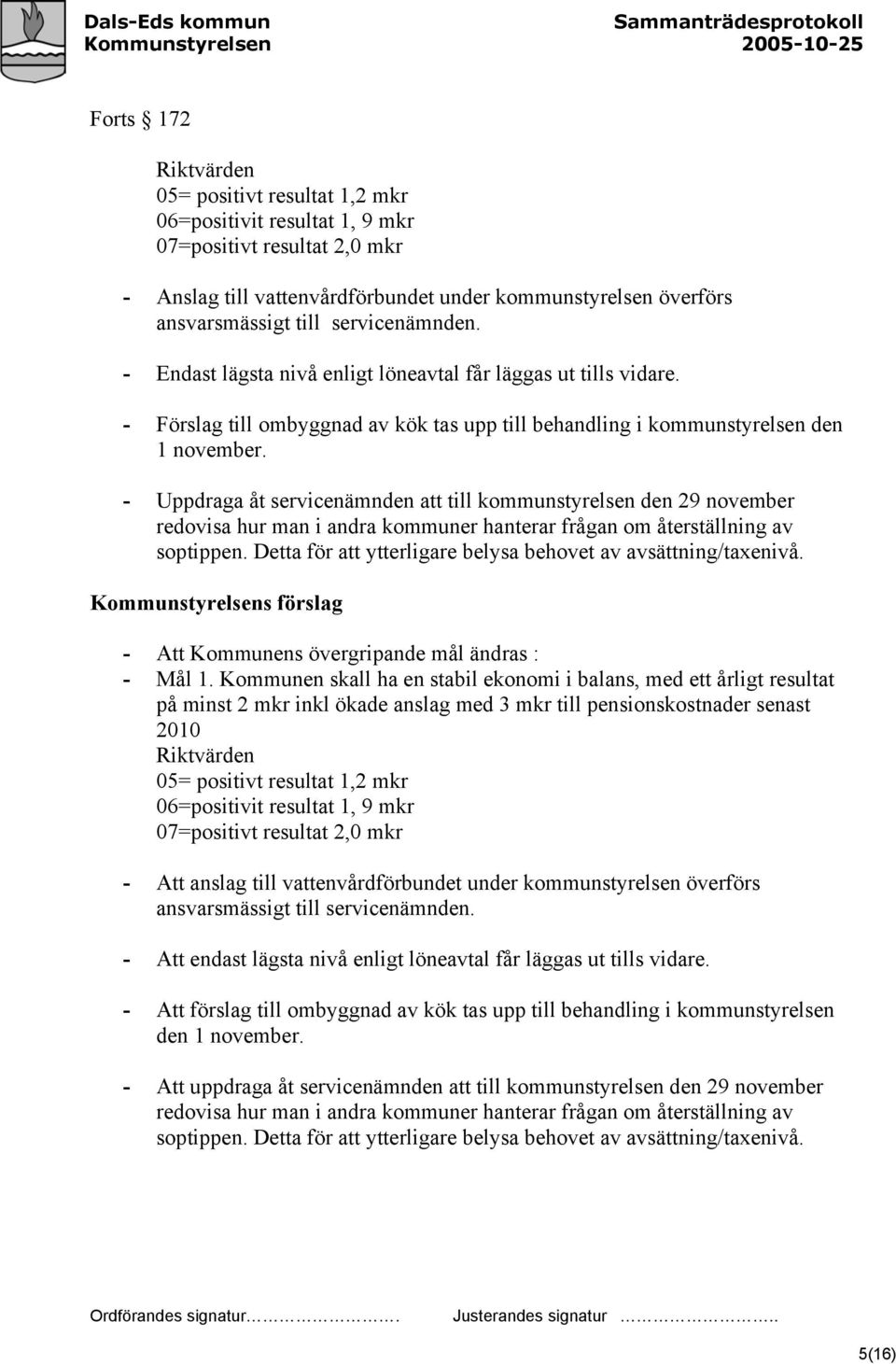 - Uppdraga åt servicenämnden att till kommunstyrelsen den 29 november redovisa hur man i andra kommuner hanterar frågan om återställning av soptippen.