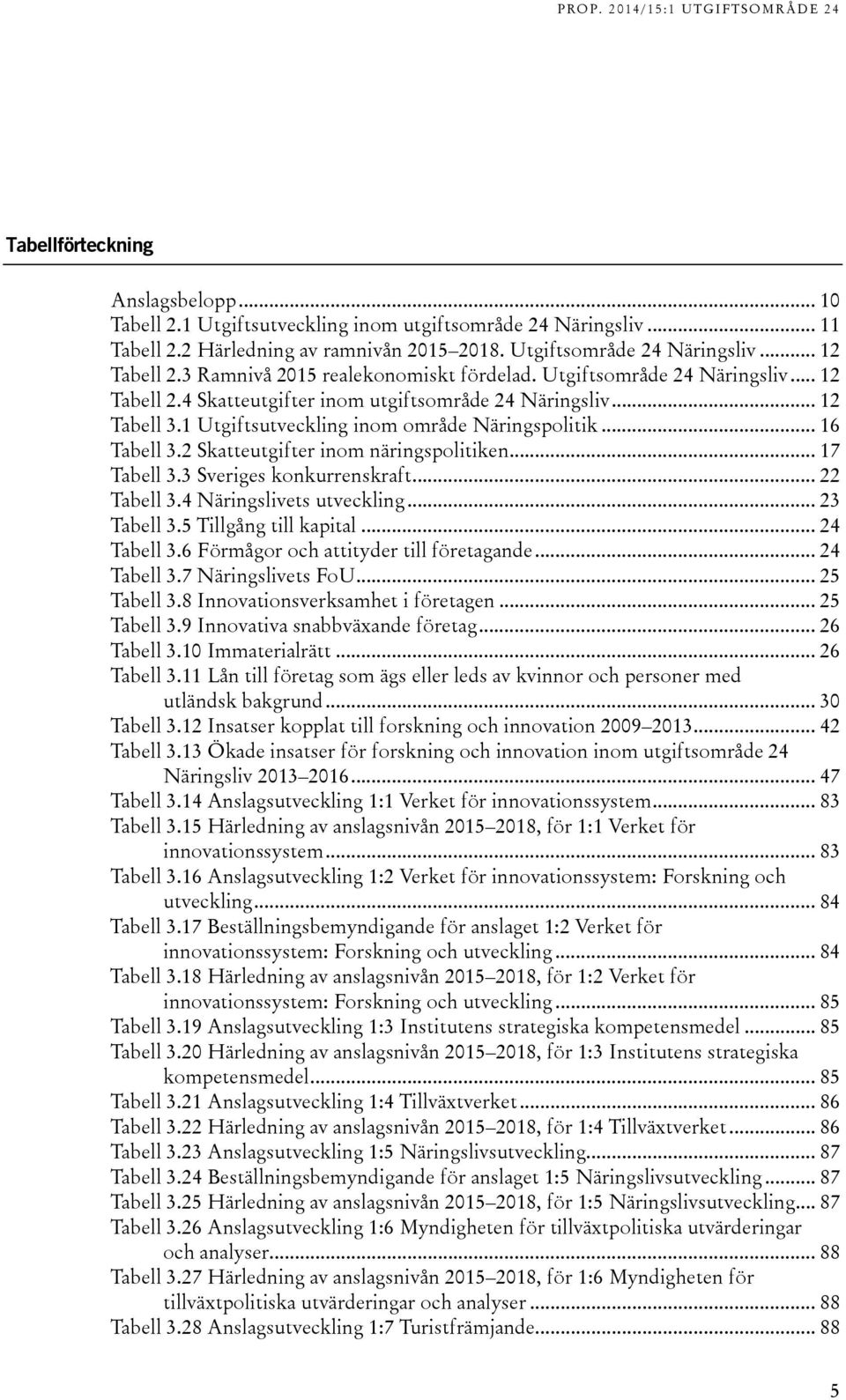 .. 16 Tabell 3.2 Skatteutgifter inom näringspolitiken... 17 Tabell 3.3 Sveriges konkurrenskraft... 22 Tabell 3.4 Näringslivets utveckling... 23 Tabell 3.5 Tillgång till kapital... 24 Tabell 3.