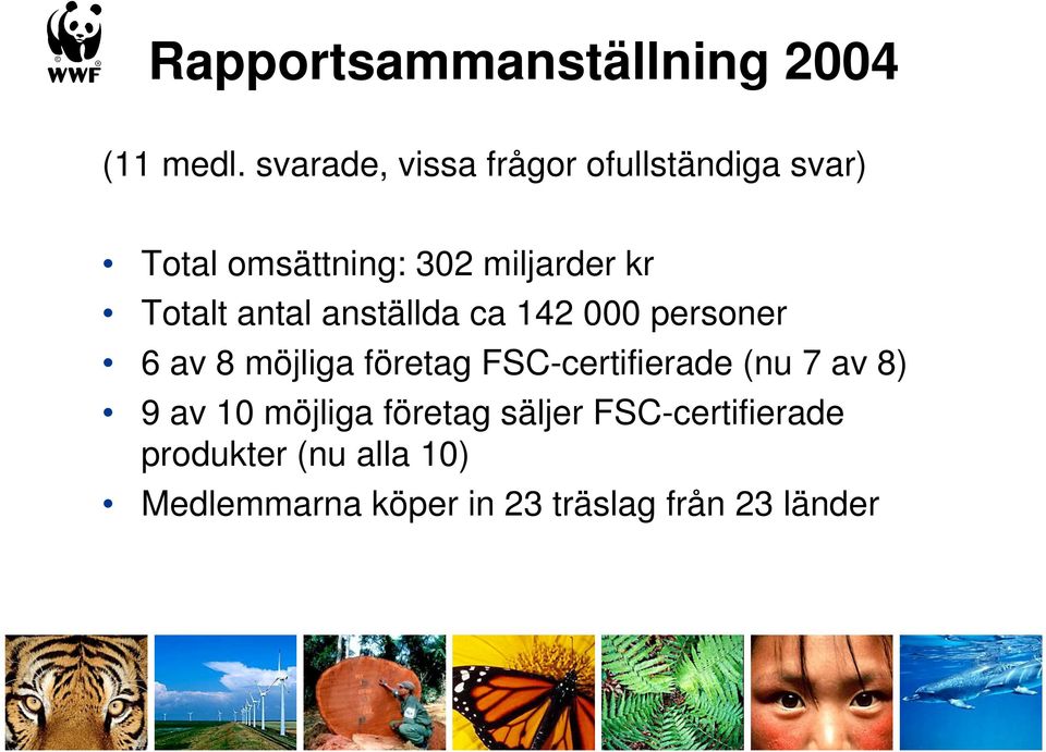 Totalt antal anställda ca 142 000 personer 6 av 8 möjliga företag