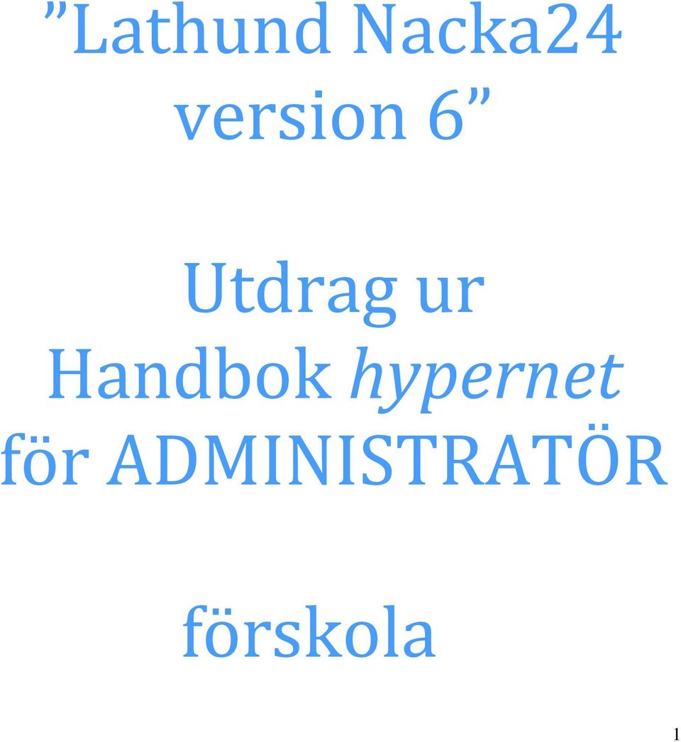 Handbok hypernet för