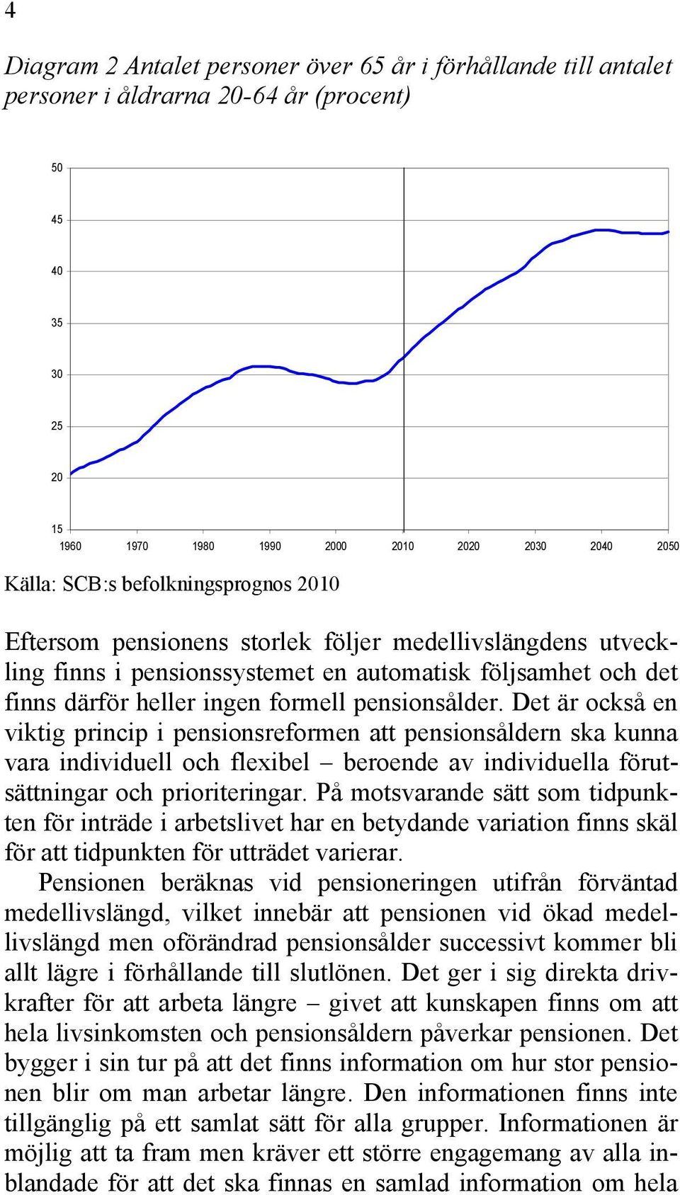 Det är också en viktig princip i pensionsreformen att pensionsåldern ska kunna vara individuell och flexibel beroende av individuella förutsättningar och prioriteringar.