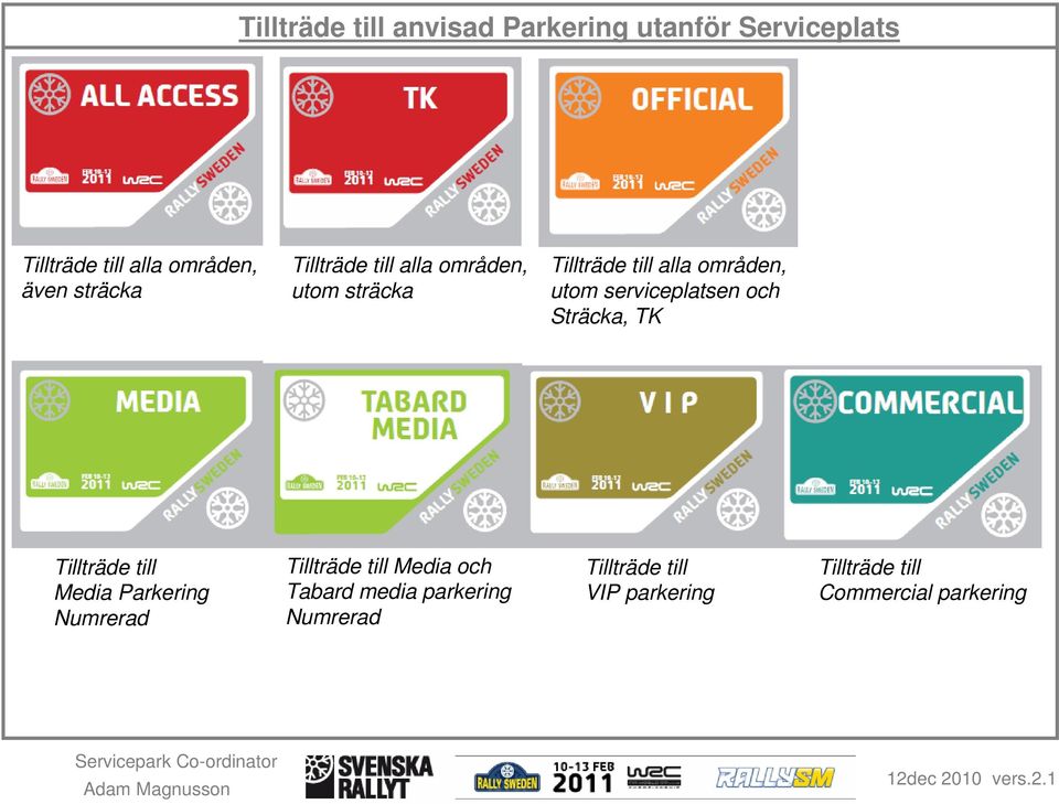 Parkering Numrerad Tillträde till Media och Tabard media parkering