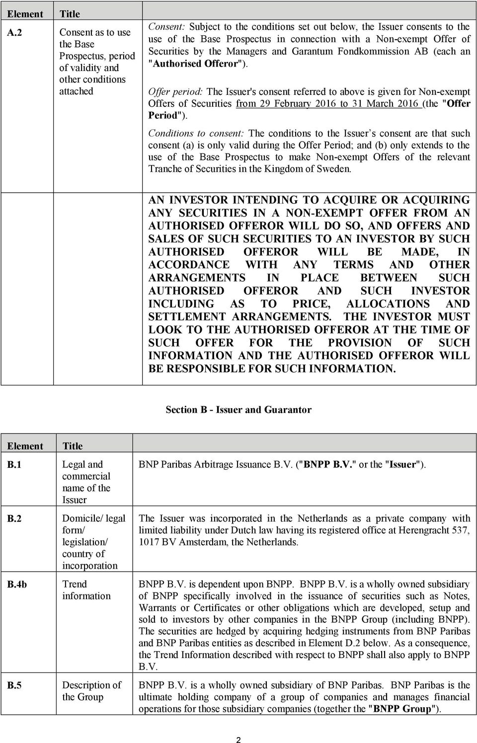 connection with a Non-exempt Offer of Securities by the Managers and Garantum Fondkommission AB (each an "Authorised Offeror").