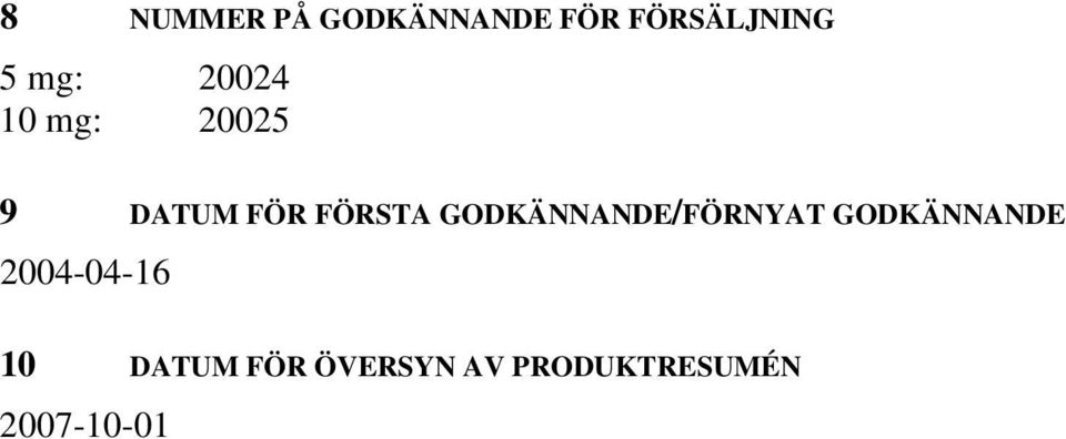 GODKÄNNANDE/FÖRNYAT GODKÄNNANDE 2004-04-16