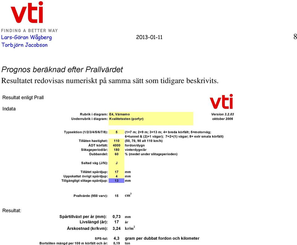 03 Underrubrik i diagram: Kvalitetssten (porfyr) oktober 2006 Typsektion (1/2/3/4/5/6/7/8): 5 (1=7 m; 2=9 m; 3=13 m; 4= breda körfält; 5=motorväg; 6=tunnel & (2)+1 vägar); 7=2+(1) vägar; 8= extr