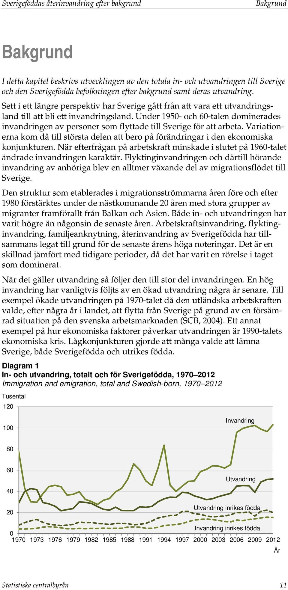Under 1950- och 60-talen dominerades invandringen av personer som flyttade till Sverige för att arbeta. Variationerna kom då till största delen att bero på förändringar i den ekonomiska konjunkturen.