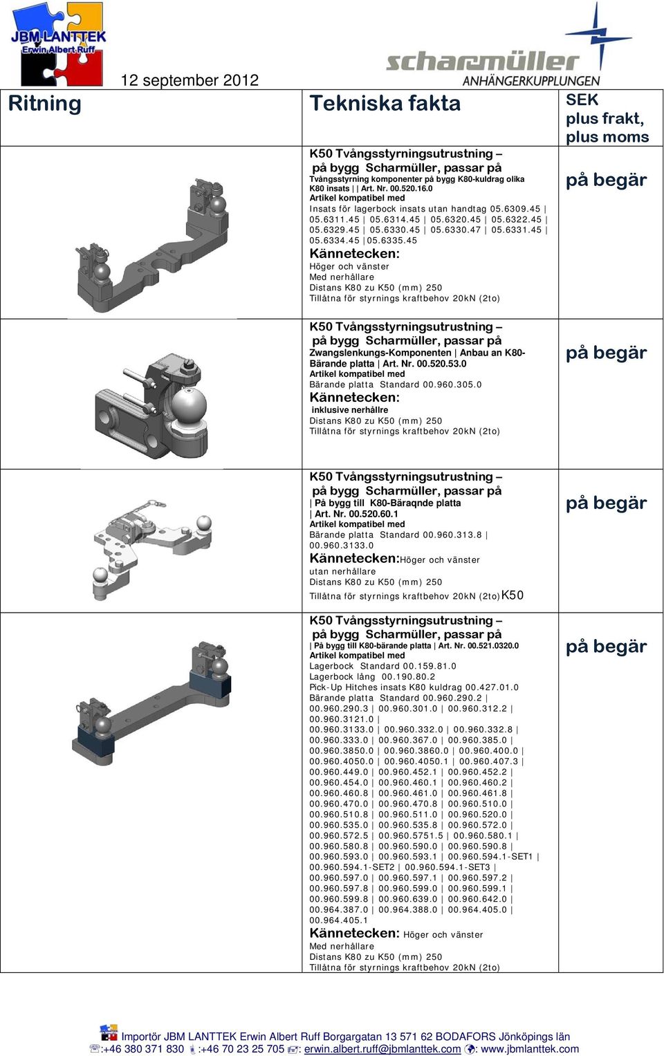 0 Bärande platta Standard 00.960.305.0 inklusive nerhållre Distans K80 zu K50 (mm) 250 På bygg till K80-Bäraqnde platta Art. Nr. 00.520.60.1 Bärande platta Standard 00.960.313.8 00.960.3133.