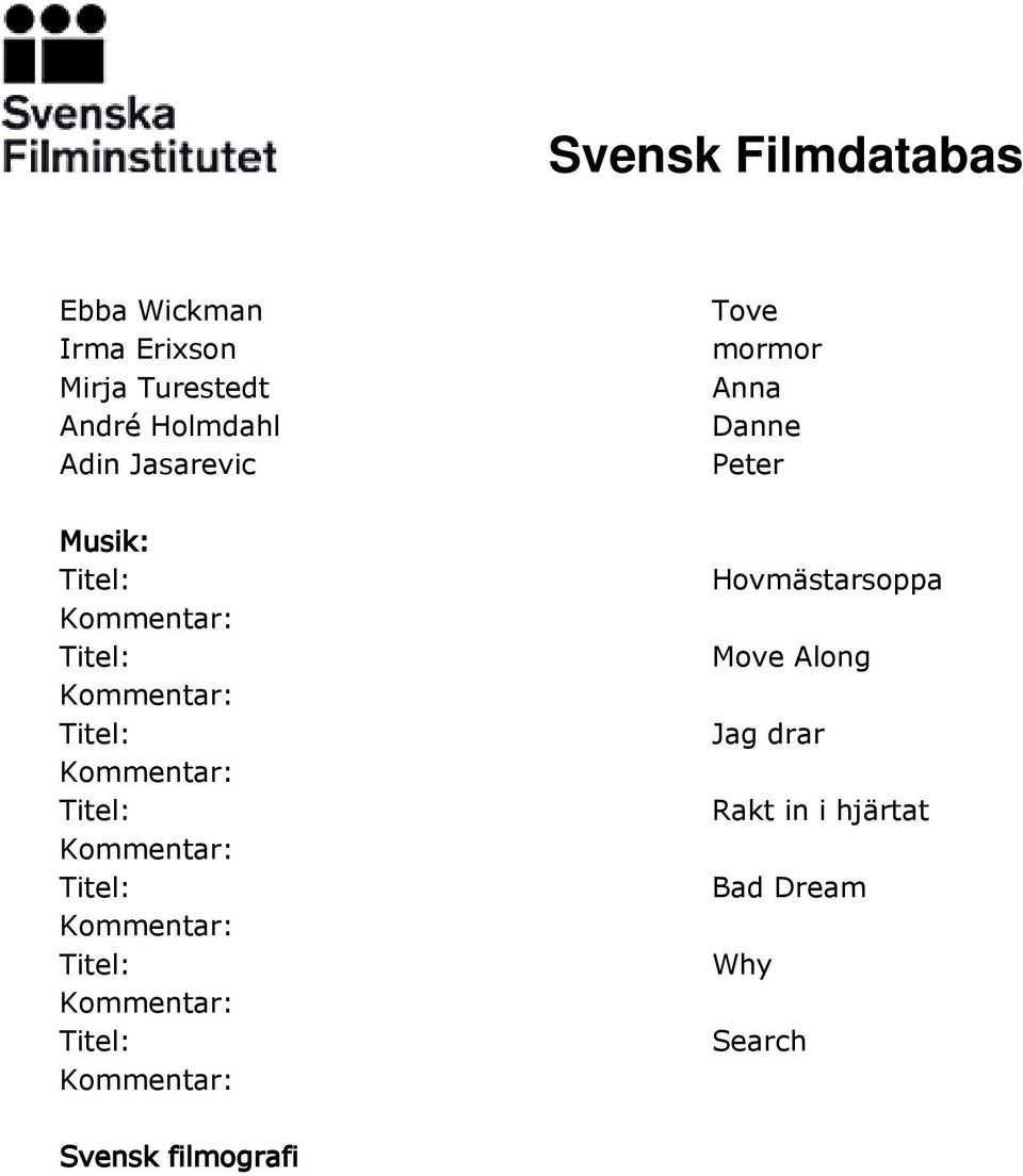 Danne Peter Hovmästarsoppa Move Along Jag drar