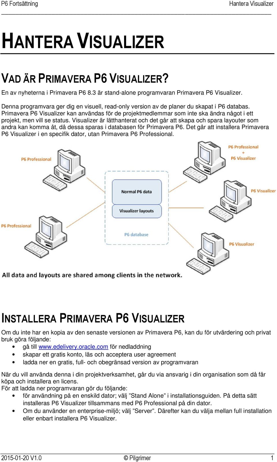 Primavera P6 Visualizer kan användas för de projektmedlemmar som inte ska ändra något i ett projekt, men vill se status.