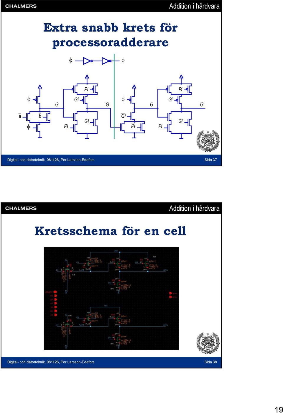 081126, Per Larsson-Edefors Sida 37 Kretsschema för en cell