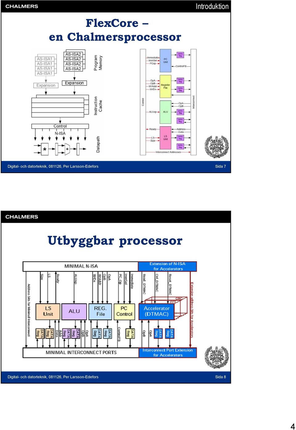 Larsson-Edefors Sida 7 Utbyggbar processor 