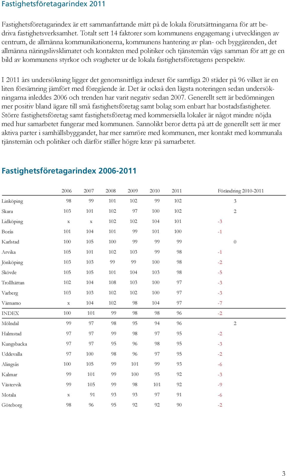 med politiker och tjänstemän vägs samman för att ge en bild av kommunens styrkor och svagheter ur de lokala fastighetsföretagens perspektiv.