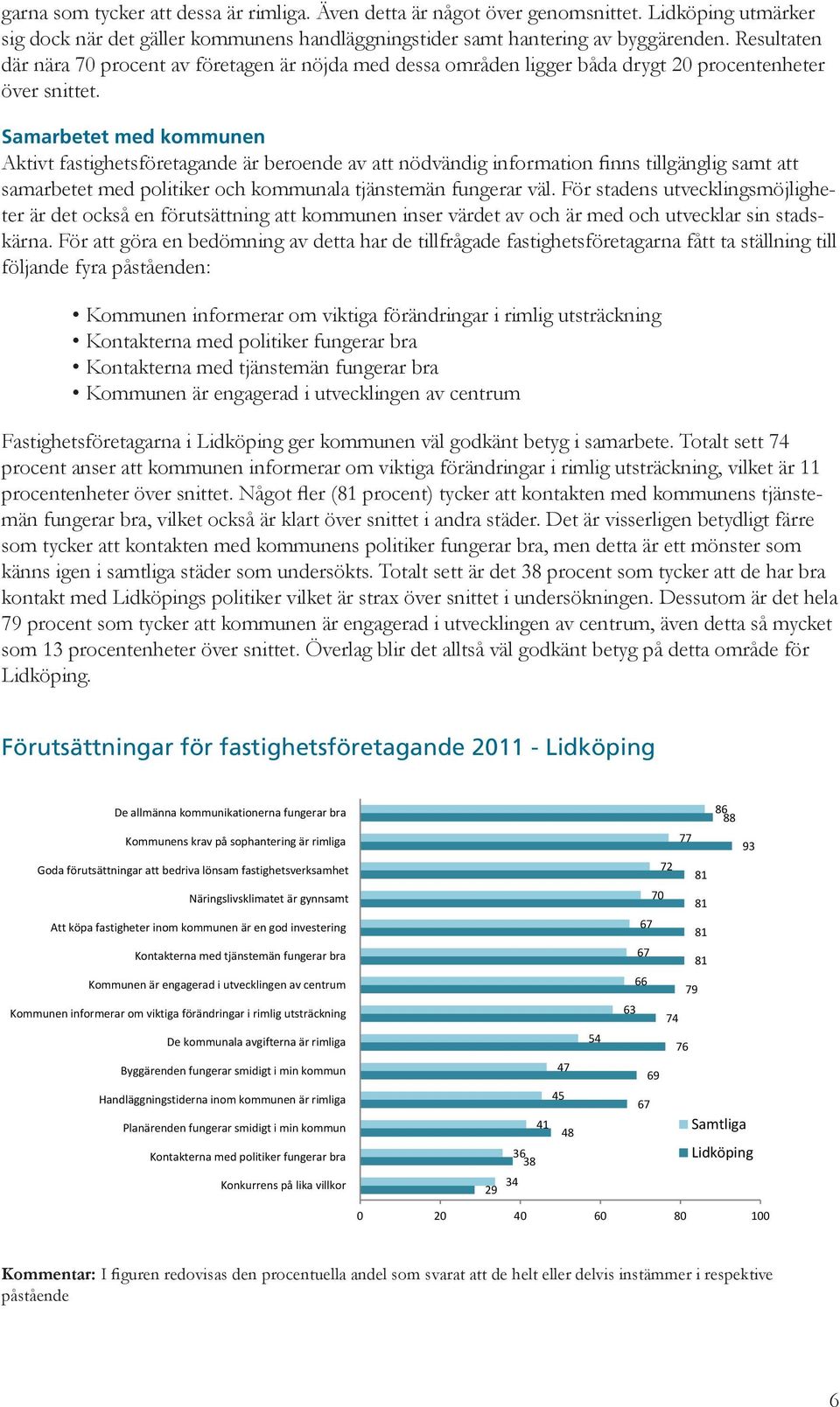 Samarbetet med kommunen Aktivt fastighetsföretagande är beroende av att nödvändig information finns tillgänglig samt att samarbetet med politiker och kommunala tjänstemän fungerar väl.