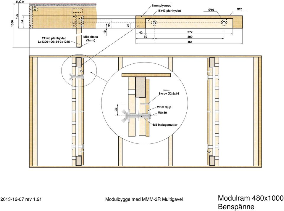 Möbeltass (3mm) 10 42 377 80 300 461 Skruv Ø2,5x16