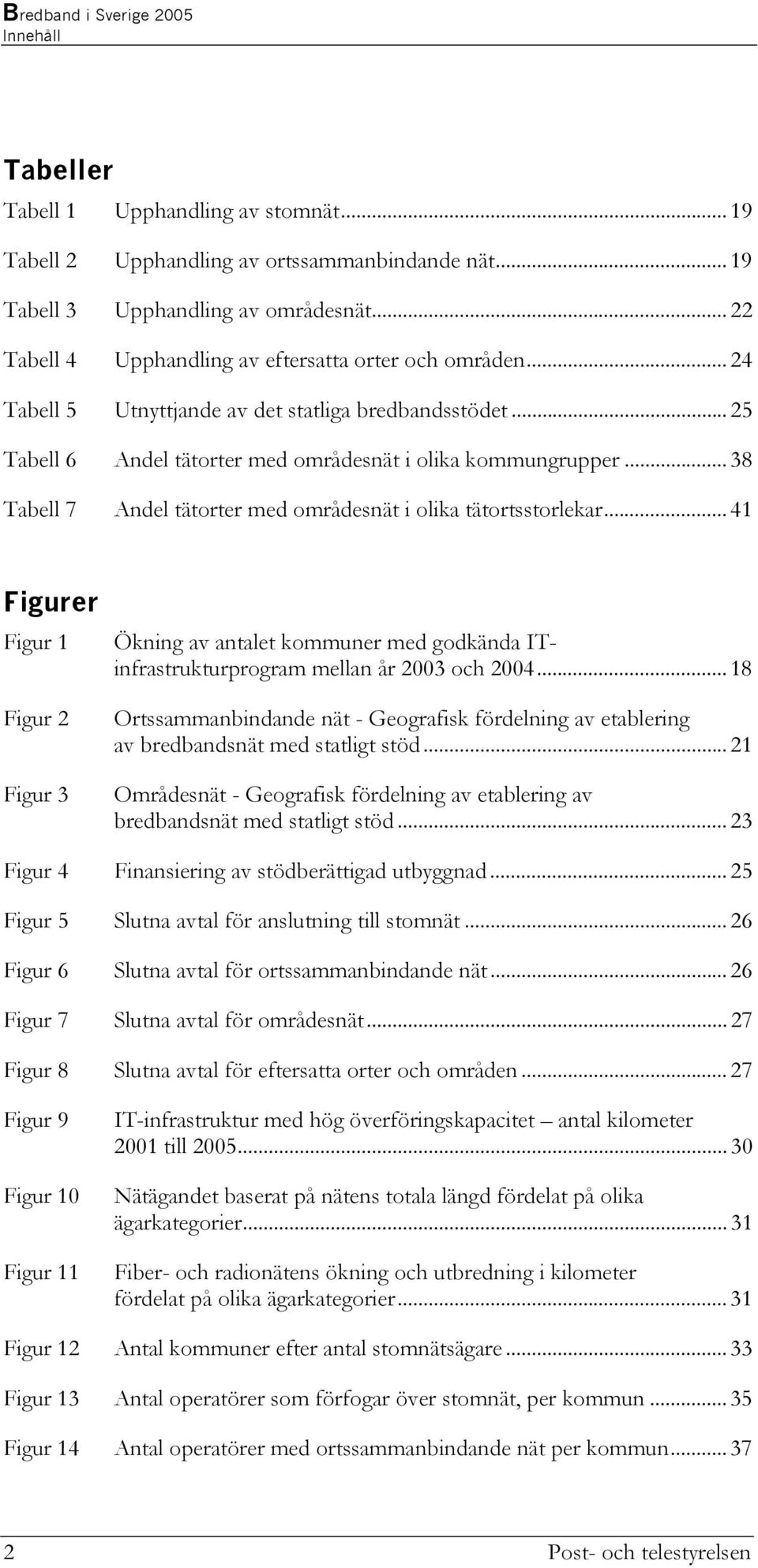 .. 38 Tabell 7 Andel tätorter med områdesnät i olika tätortsstorlekar... 41 Figurer Figur 1 Figur 2 Figur 3 Ökning av antalet kommuner med godkända ITinfrastrukturprogram mellan år 2003 och 2004.