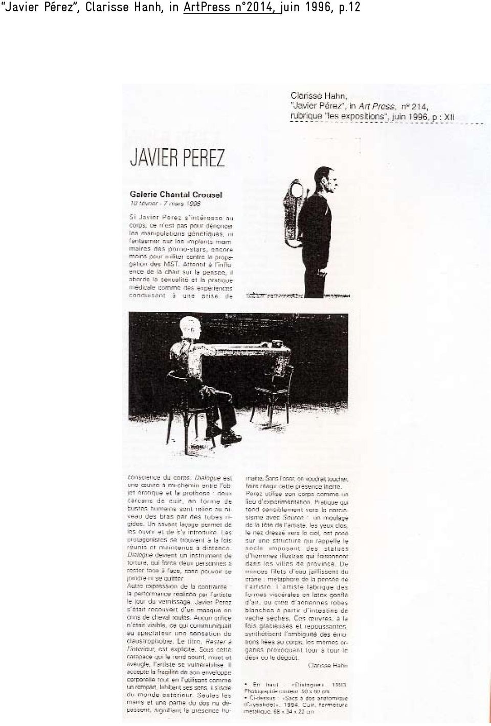 12 Javier Pérez, Clarisse Hanh