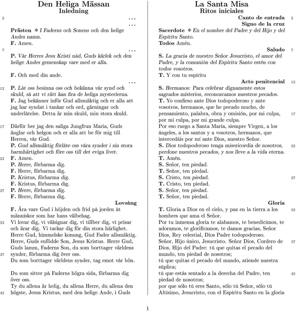 Vår Herres Jesu Kristi nåd, Guds kärlek och den S. La gracia de nuestro Señor Jesucristo, el amor del helige Andes gemenskap vare med er alla.