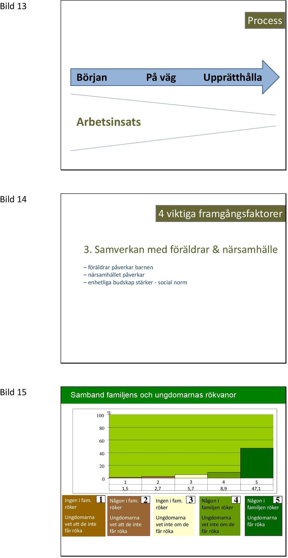 social norm Bild 15 Samband familjens och ungdomarnas rökvanor Ingen i fam.