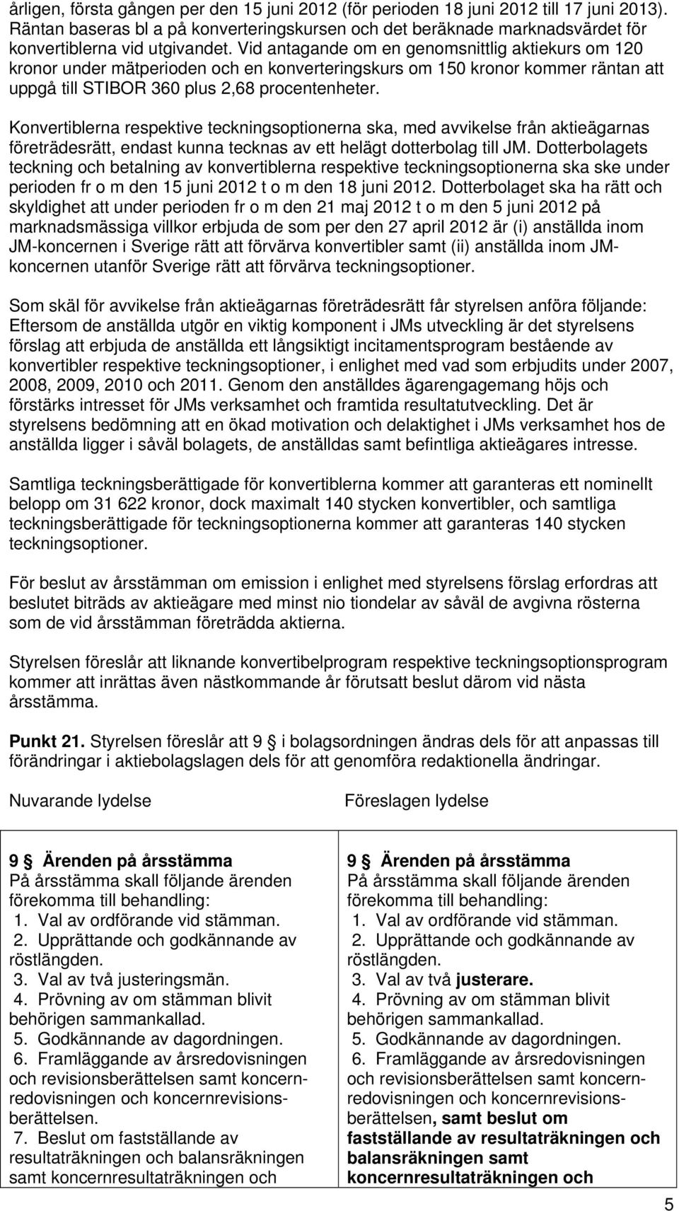 Vid antagande om en genomsnittlig aktiekurs om 120 kronor under mätperioden och en konverteringskurs om 150 kronor kommer räntan att uppgå till STIBOR 360 plus 2,68 procentenheter.