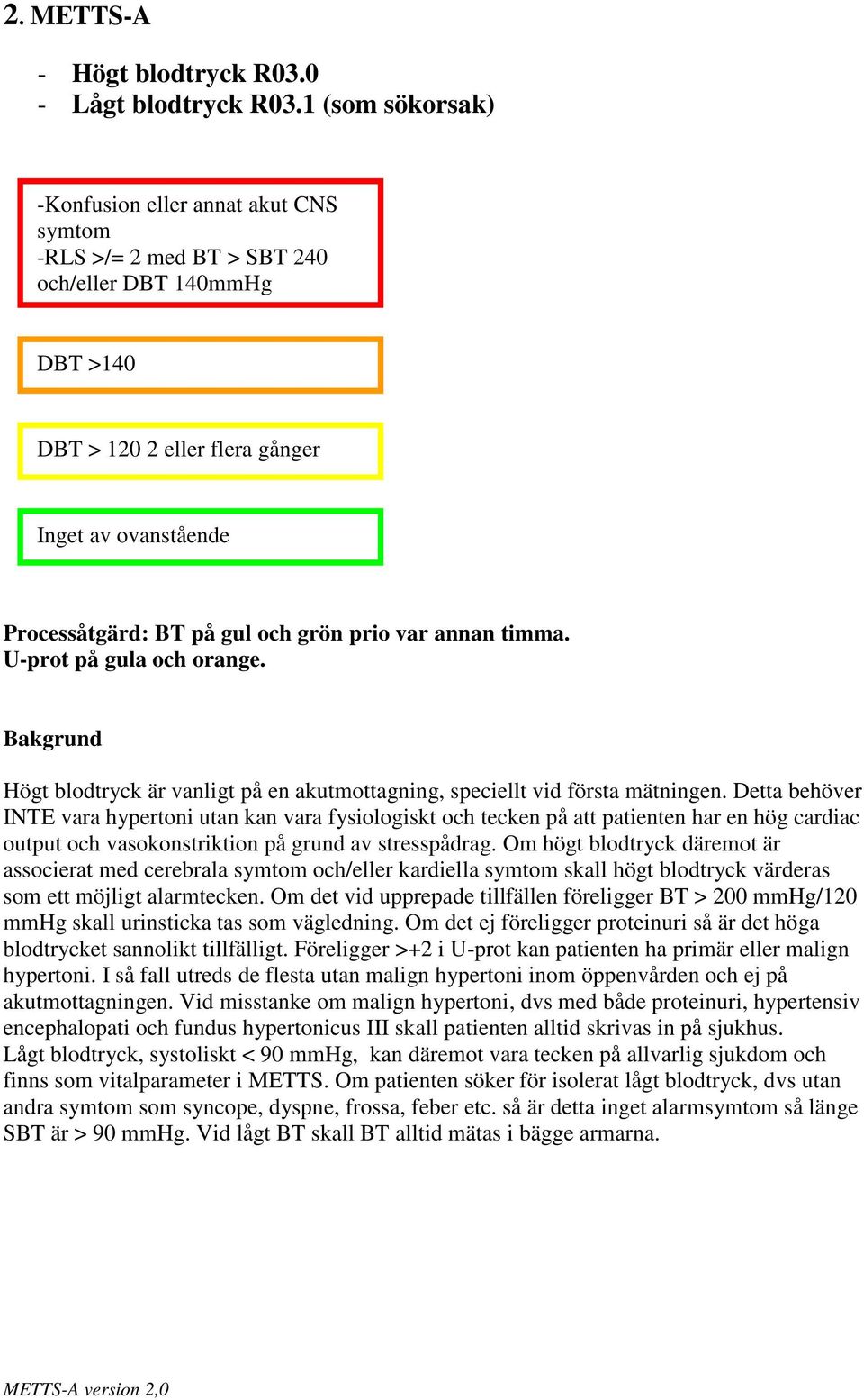 grön prio var annan timma. U-prot på gula och orange. Högt blodtryck är vanligt på en akutmottagning, speciellt vid första mätningen.