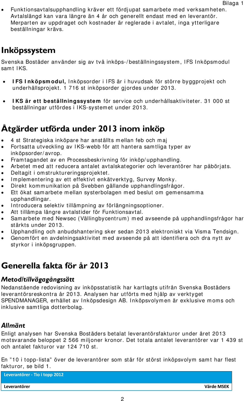 Inköpssystem Svenska Bostäder använder sig av två inköps-/beställningssystem, IFS Inköpsmodul samt IKS. IFS Inköpsmodul, Inköpsorder i IFS är i huvudsak för större byggprojekt och underhållsprojekt.