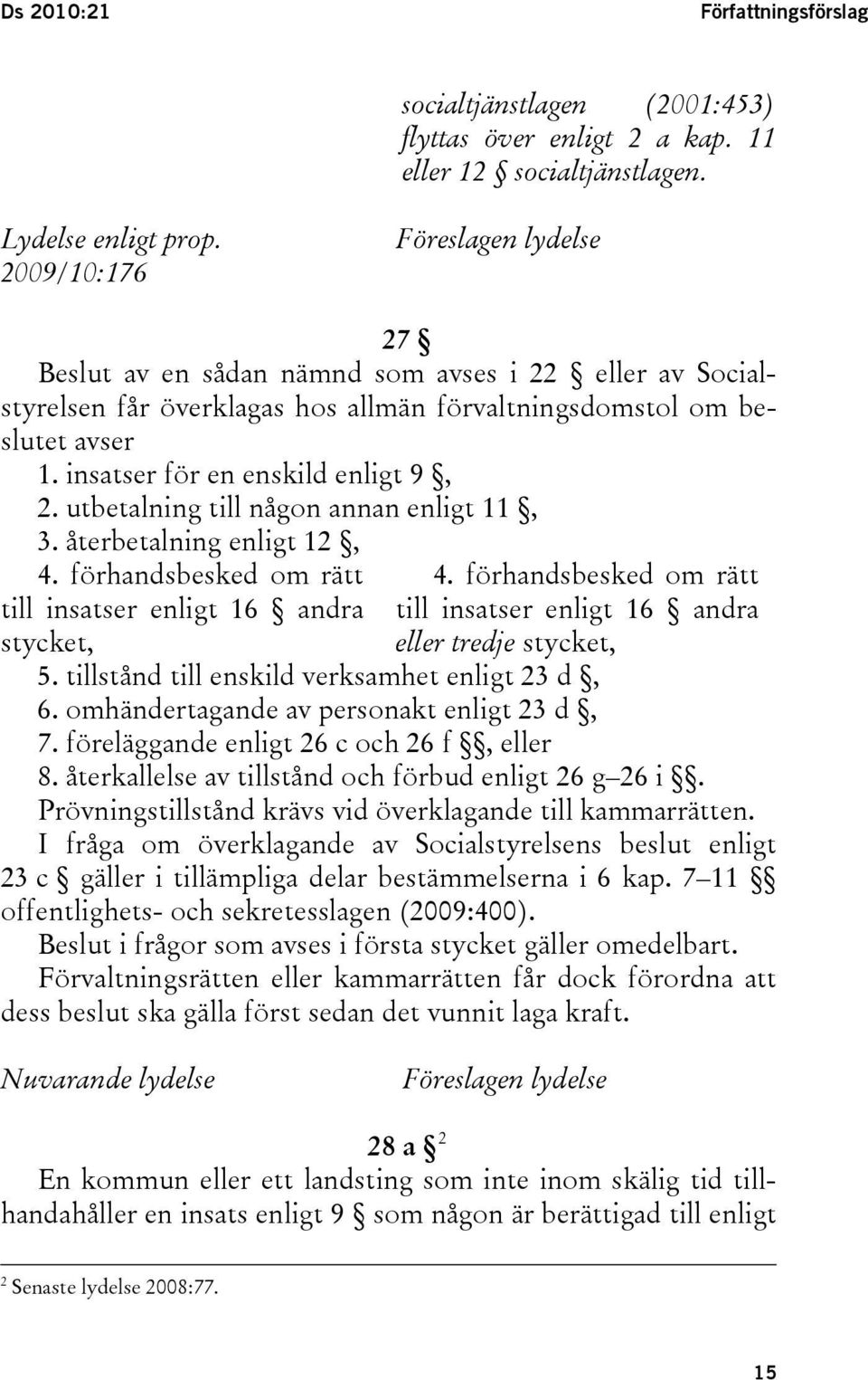 insatser för en enskild enligt 9, 2. utbetalning till någon annan enligt 11, 3. återbetalning enligt 12, 4. förhandsbesked om rätt till insatser enligt 16 andra stycket, 4.