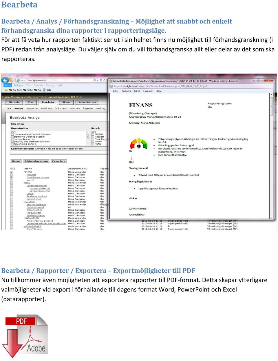 Du väljer själv om du vill förhandsgranska allt eller delar av det som ska rapporteras.