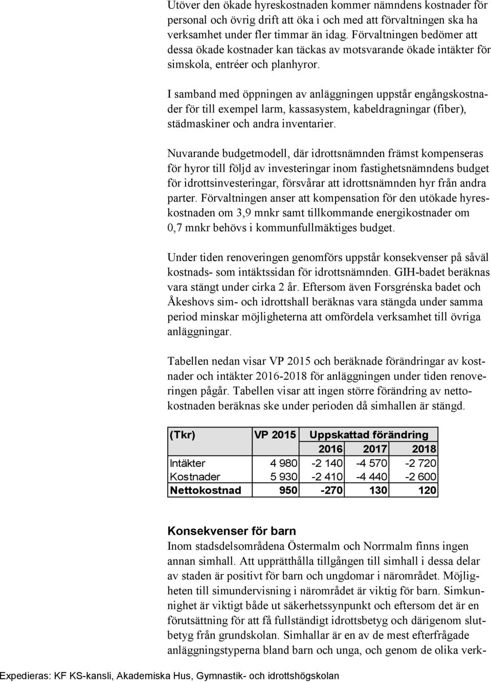 I samband med öppningen av anläggningen uppstår engångskostnader för till exempel larm, kassasystem, kabeldragningar (fiber), städmaskiner och andra inventarier.