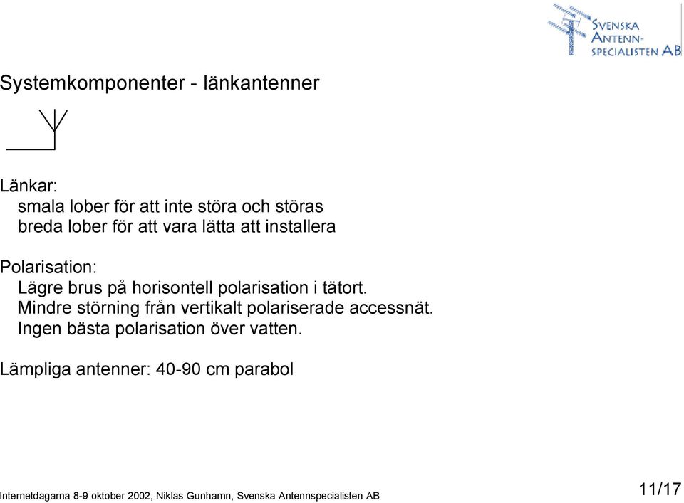 horisontell polarisation i tätort.