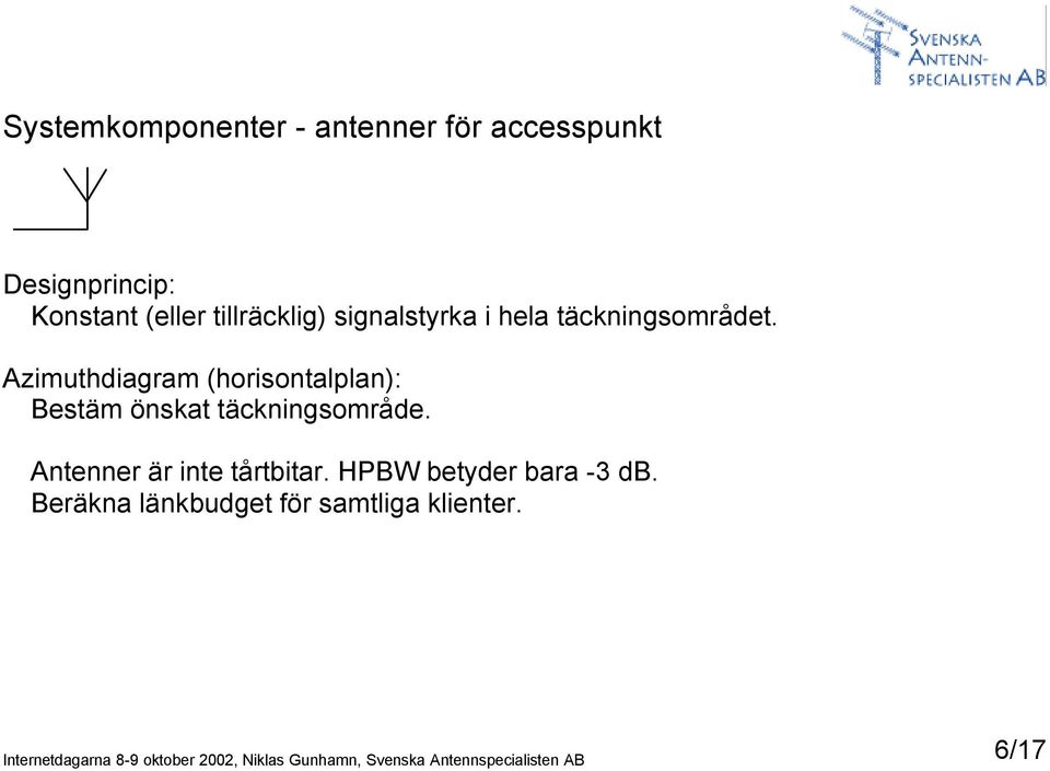 Azimuthdiagram (horisontalplan): Bestäm önskat täckningsområde.