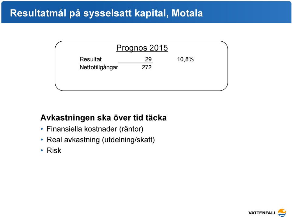 272 Avkastningen ska över tid täcka Finansiella