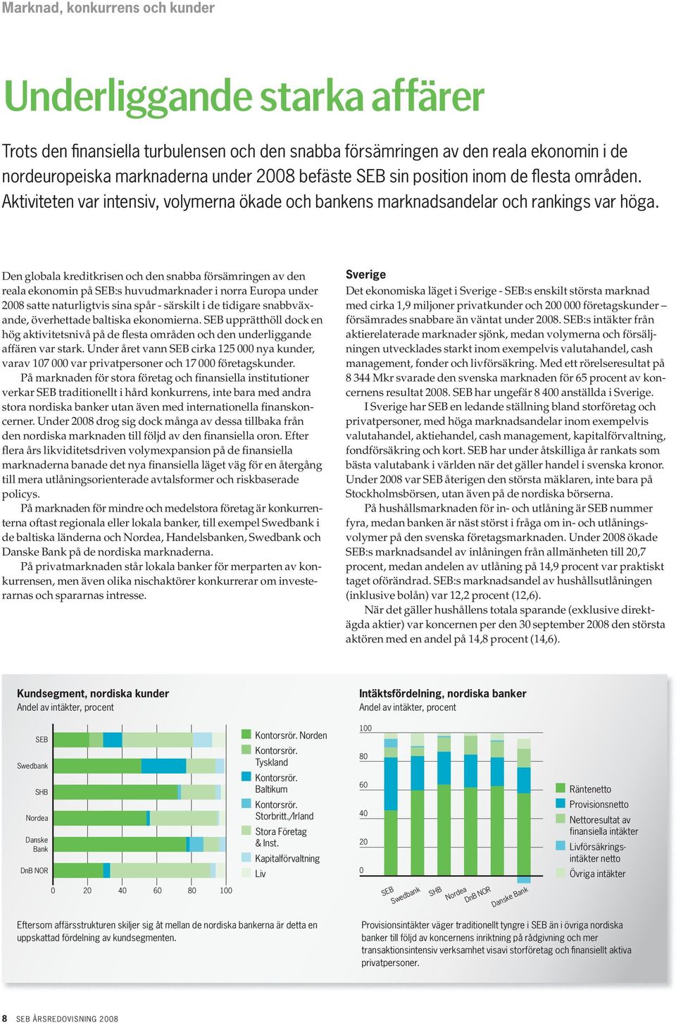 Den globala kreditkrisen och den snabba försämringen av den reala ekonomin på SEB:s huvudmarknader i norra Europa under satte naturligtvis sina spår - särskilt i de tidigare snabbväxande, överhettade
