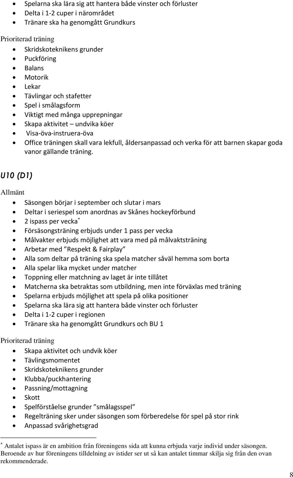 vanor gällande träning.