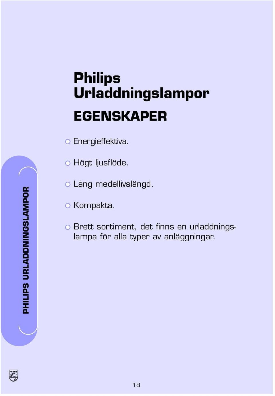 PHILIPS URLADDNINGSLAMPOR Lång medellivslängd.