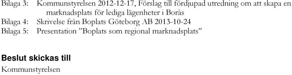 Bilaga 4: Skrivelse från Boplats Göteborg AB 2013-10-24 Bilaga 5: