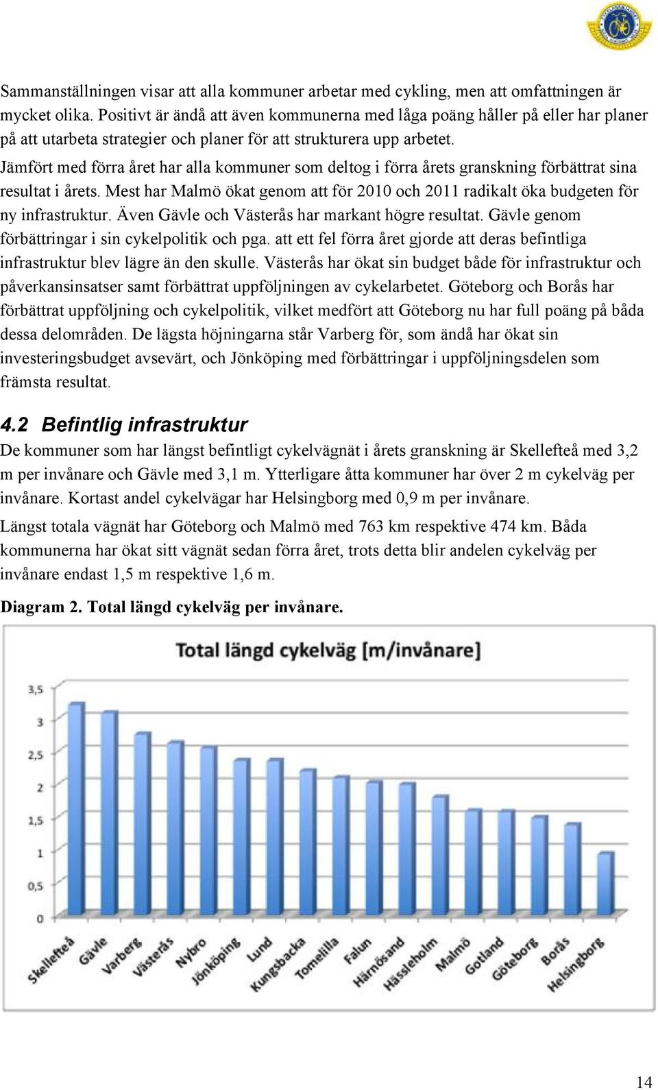 Jämfört med förra året har alla kommuner som deltog i förra årets granskning förbättrat sina resultat i årets.