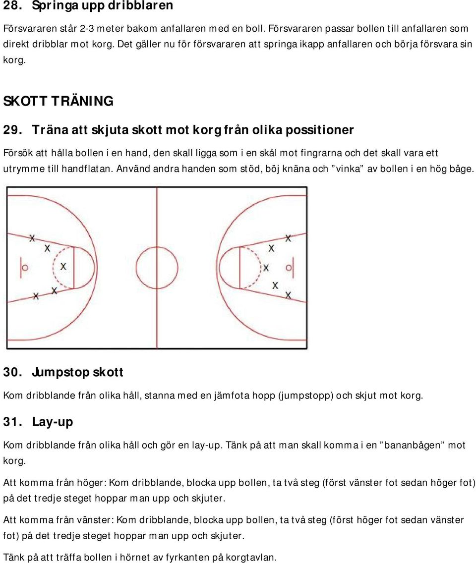 Tränaattskjutaskottmotkorgfrånolikapossitioner Försök att hålla bollen i en hand, den skall ligga som i en skål mot fingrarna och det skall vara ett utrymme till handflatan.