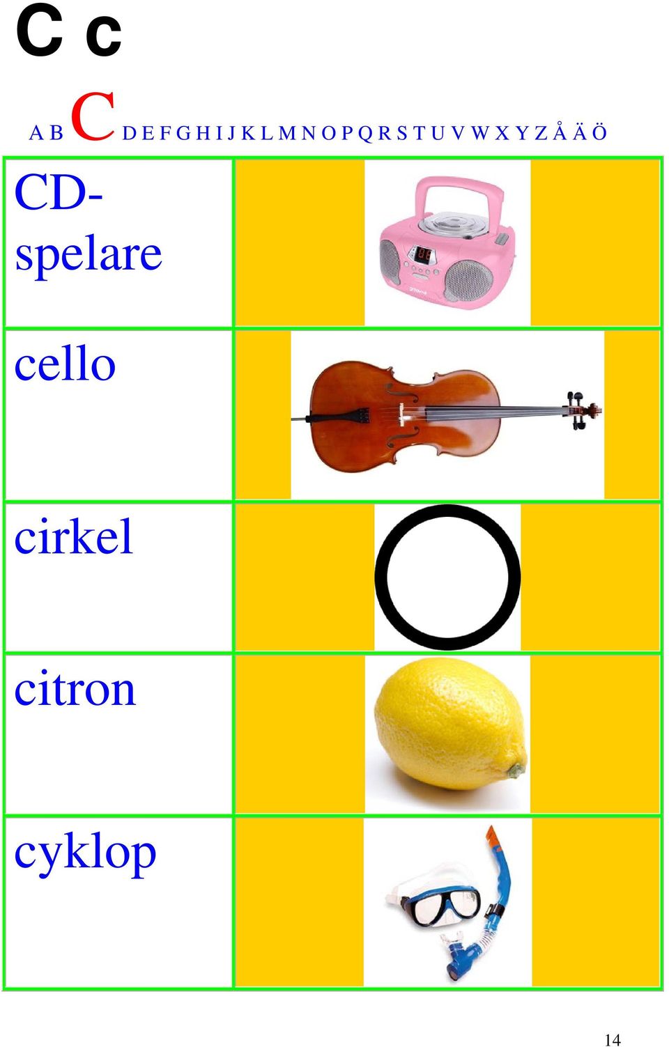 Y Z Å Ä Ö CDspelare cello