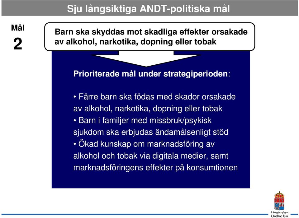 narkotika, dopning eller tobak Barn i familjer med missbruk/psykisk sjukdom ska erbjudas ändamålsenligt stöd Ökad