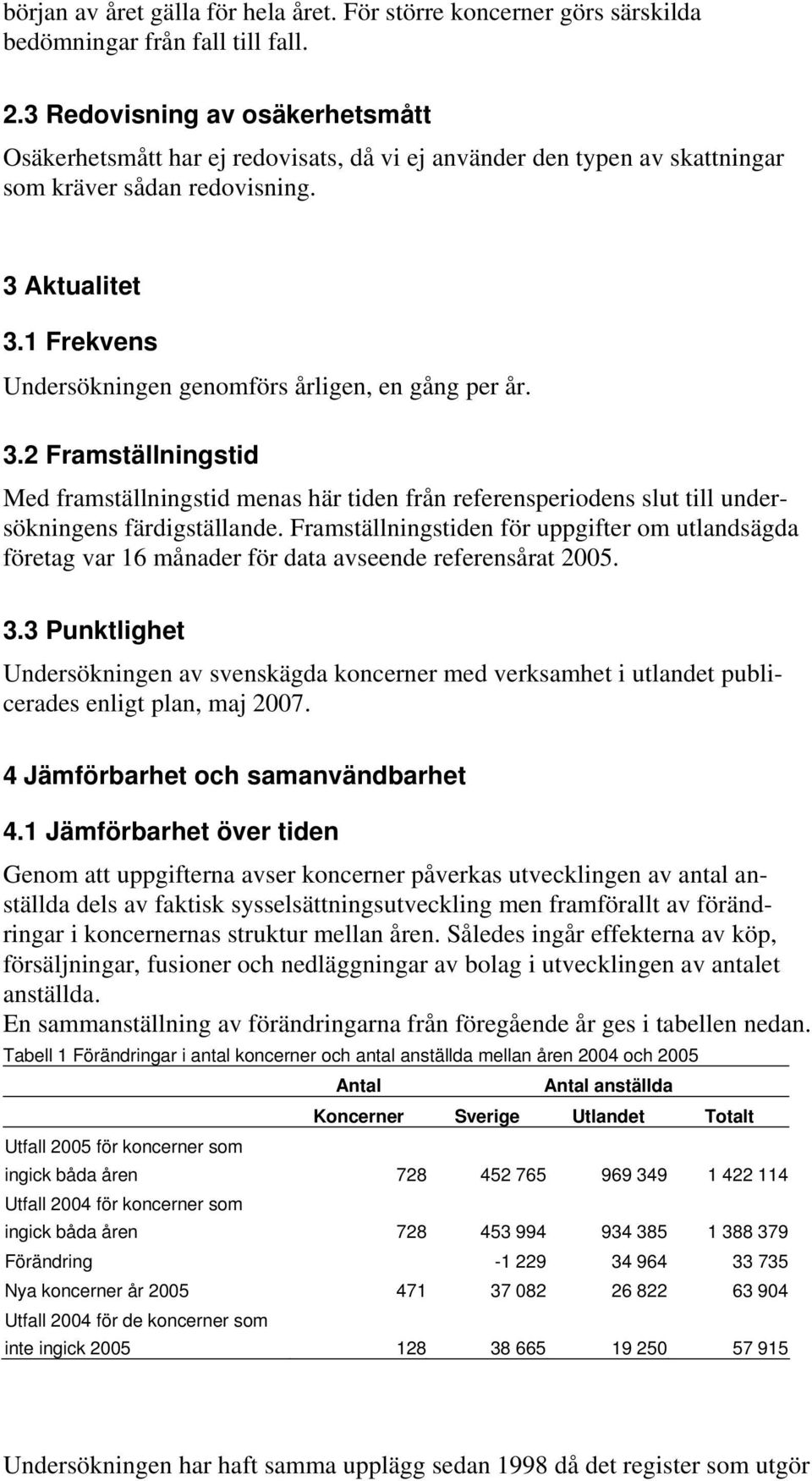 1 Frekvens Undersökningen genomförs årligen, en gång per år. 3.2 Framställningstid Med framställningstid menas här tiden från referensperiodens slut till undersökningens färdigställande.