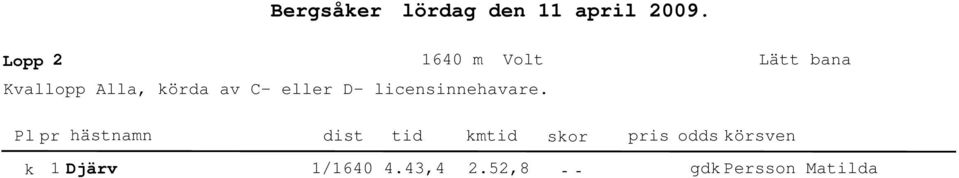 köra av C- eller D-