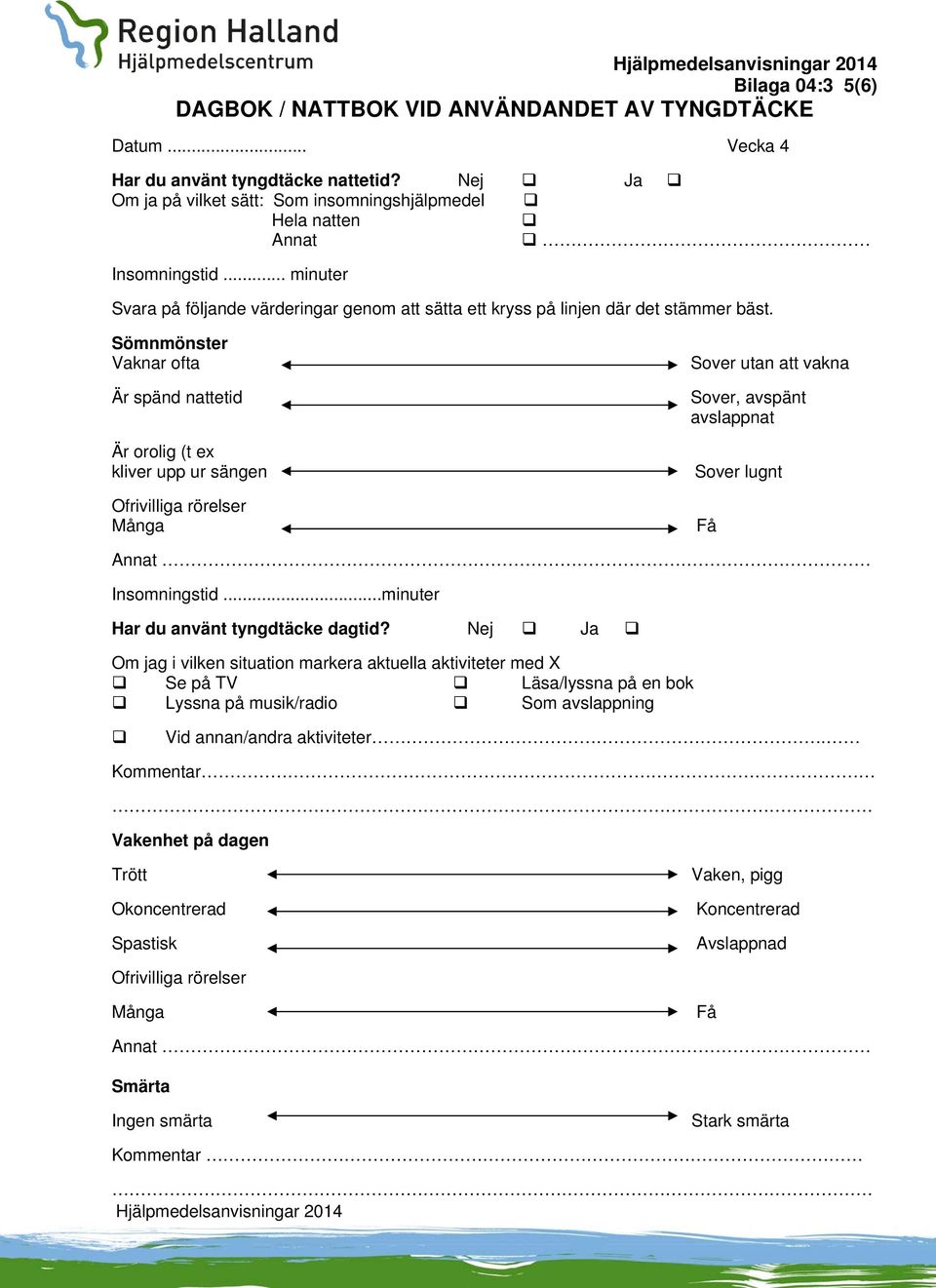 Nej Ja Om ja på vilket sätt: Som insomningshjälpmedel Har du