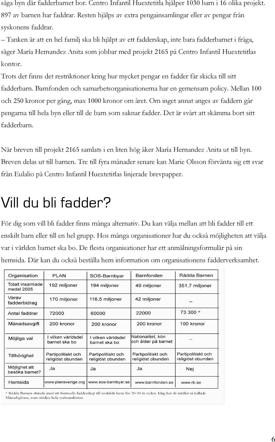 Tanken är att en hel familj ska bli hjälpt av ett fadderskap, inte bara fadderbarnet i fråga, säger María Hernandez Anita som jobbar med projekt 2165 på Centro Infantil Huextetitlas kontor.