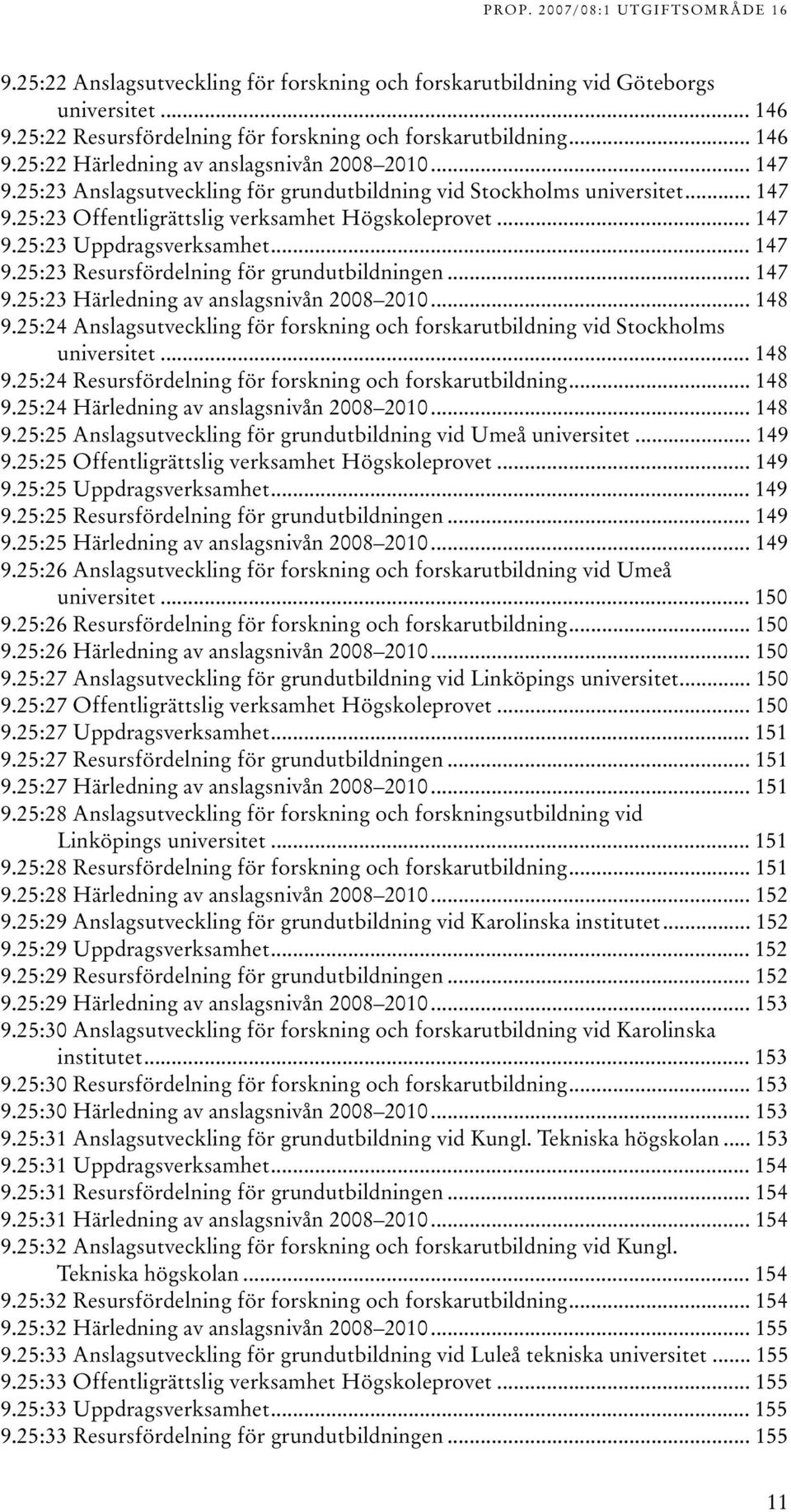 .. 47 9.5: Härledning av anslagsnivån 008 00... 48 9.5:4 Anslagsutveckling för forskning och forskarutbildning vid Stockholms universitet... 48 9.5:4 Resursfördelning för forskning och forskarutbildning.