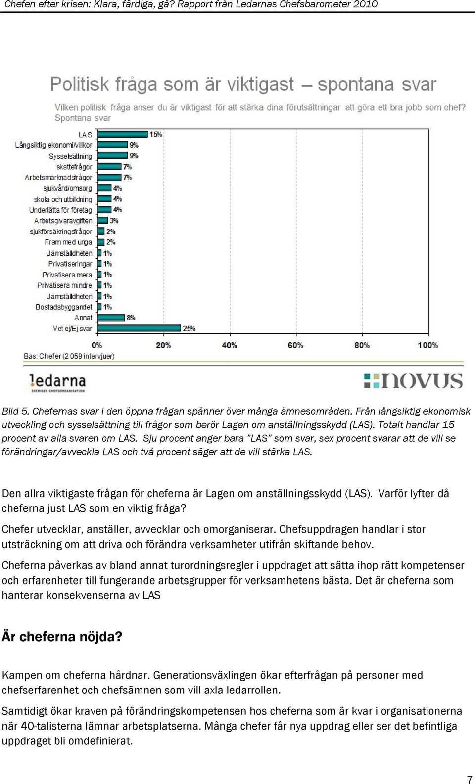 Den allra viktigaste frågan för cheferna är Lagen om anställningsskydd (LAS). Varför lyfter då cheferna just LAS som en viktig fråga? Chefer utvecklar, anställer, avvecklar och omorganiserar.