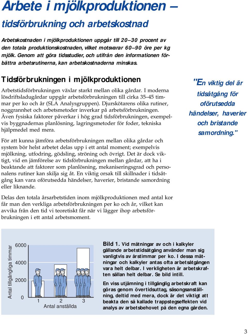 Tidsförbrukningen i mjölkproduktionen Arbetstidsförbrukningen växlar starkt mellan olika gårdar.