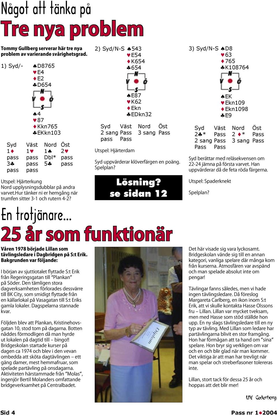 trotjänare... E87 K62 Ekn EDkn32 2 sang Pass 3 sang Pass pass Pass Lösning?